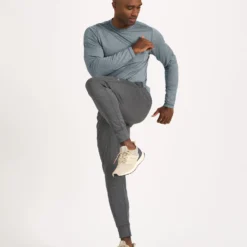 Long Sleeve Tradewind Performance Tee | Cloud Heather -Deals Haute Drape Store V177HCL 3