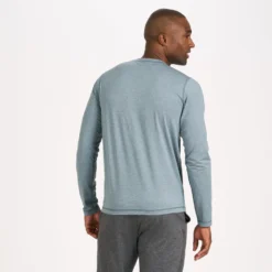 Long-Sleeve Tradewind Performance Tee | Steel Blue Heather -Deals Haute Drape Store V177HSB 3 96df8efd 3567 48e8 b09c 52935d1a7cf2