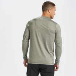 Long-Sleeve Tradewind Performance Tee | Army Heather -Deals Haute Drape Store V177HTA 3