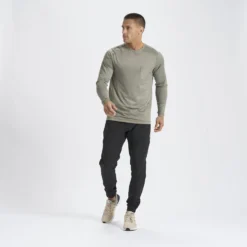 Long-Sleeve Tradewind Performance Tee | Army Heather -Deals Haute Drape Store V177HTA 4 update