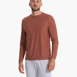 Long Sleeve Strato Tech Tee | Copper Heather -Deals Haute Drape Store V178HCO SP23 M ECOMM TOPS TOP 3695 1X1 1b8235c1 d8e2 495b af50 fec6295abbb0