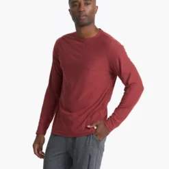 Long-Sleeve Strato Tech Tee | Currant Heather 8 Long-Sleeve Strato Tech Tee | Currant Heather -Deals Haute Drape Store V178HUT 00544