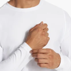 Long Sleeve Strato Tech Tee | White -Deals Haute Drape Store V178WHT FA23 M ECOMM TOPS DETAIL 7