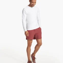 Long Sleeve Strato Tech Tee | White -Deals Haute Drape Store V178WHT FA23 M ECOMM TOPS FULL 4