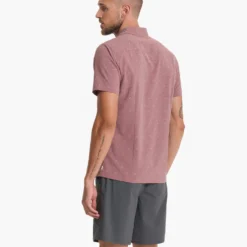 Short Sleeve Bridge Button Down | Light Terracotta Dagger -Deals Haute Drape Store V184LTD SP23 M ECOMM TOPS DETAIL 5313 1x1 6c53db8f 1ccb 495f a883 366a4c4af69a