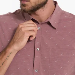 Short Sleeve Bridge Button Down | Light Terracotta Dagger -Deals Haute Drape Store V184LTD SP23 M ECOMM TOPS TOP 5289 1X1 cb5c445b 6d60 4426 a5bd 7d49b661d374