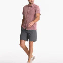 Short Sleeve Bridge Button Down | Light Terracotta Dagger -Deals Haute Drape Store V184LTD SP23 M ECOMM TOPS TOP 5308 1X1 1e6b9b49 0b29 452c b7c4 32f33da5cd2b