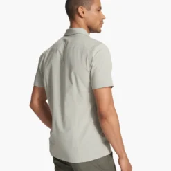 Short Sleeve Bridge Button Down | White Sage -Deals Haute Drape Store V184WSG FA23 M ECOMM TOPS BACK TOPS 4