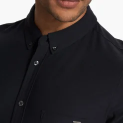 Long Sleeve Ace Button Down | Black -Deals Haute Drape Store V185BLK FA23 M ECOMM TOPS DETAIL 7