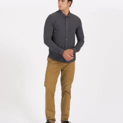 Long-Sleeve Ace Button-Down | Charcoal -Deals Haute Drape Store V185CCL 4 update