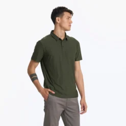Strato Tech Polo | Forest Heather -Deals Haute Drape Store V188HFO 04560