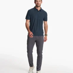 Strato Tech Polo | Navy Heather -Deals Haute Drape Store V188HNV FA23 M ECOMM TOPS FULL 3