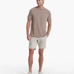 Linear Tech Tee | Walnut -Deals Haute Drape Store V196WAL SP23 M ECOMM TOPS FULL 0003 1X1 4157fe97 4a0c 4db5 9390 b4d69679f660