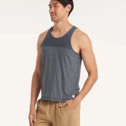 Grandview Tech Tank | Black Heather -Deals Haute Drape Store V198HBK 2915