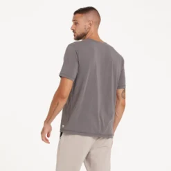 Short-Sleeve Ever Henley | Smoke -Deals Haute Drape Store V199FOG 1672