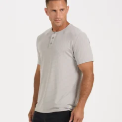 Linear Henley | Fog -Deals Haute Drape Store V199FOG 2
