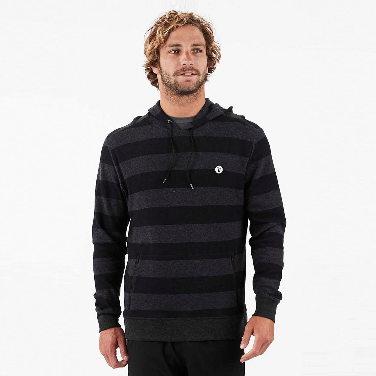 Clark Hoodie | Black-Charcoal Stripe 2 Clark Hoodie | Black-Charcoal Stripe - Image 2