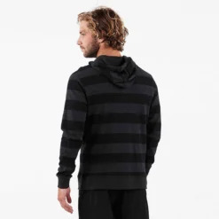 Clark Hoodie | Black Heather Stripe -Deals Haute Drape Store V217BCS 2