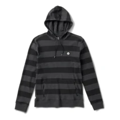 Clark Hoodie | Black Heather Stripe