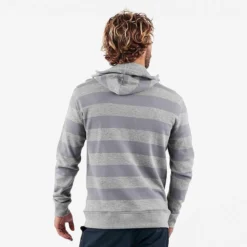 Clark Hoodie | Heather Grey Stripe -Deals Haute Drape Store V217HGS 2