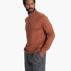 Ease Performance Half Zip | Copper Heather -Deals Haute Drape Store V221HCO FA22 M ECOMM FLEECE TOP 2528 1x1 e0c98248 a498 46f0 b0ab 3129d101a94b