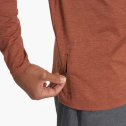 Ease Performance Half Zip | Copper Heather -Deals Haute Drape Store V221HCO SP23 M ECOMM FLEECE DETAIL 2577 1x1 4267badd dc1d 4d45 97d6 57f15adced60