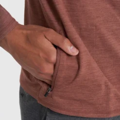 Ease Performance Half Zip | Dark Terracotta Heather -Deals Haute Drape Store V221HDT 0282