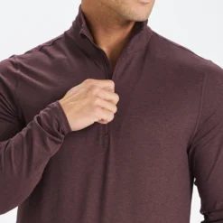 Ease Performance Half Zip | Oxblood Heather -Deals Haute Drape Store V221HOX 5