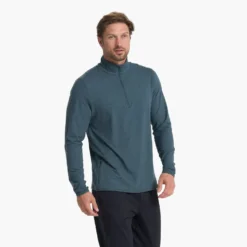 Ease Performance Half Zip | Stone Heather -Deals Haute Drape Store V221HSO 03955
