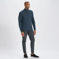 Ease Performance Half Zip | Indigo Heather 9 Ease Performance Half Zip | Indigo Heather -Deals Haute Drape Store V221HTI 4