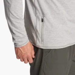 Ease Performance Half Zip | Light Heather Grey -Deals Haute Drape Store V221LHG FA23 M ECOMM fleece DETAIL 6