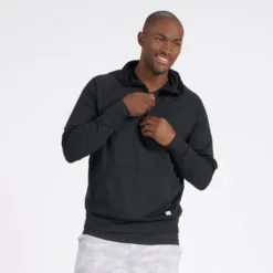 Ponto Performance Half Zip Hoodie | Black -Deals Haute Drape Store V244BLK 2
