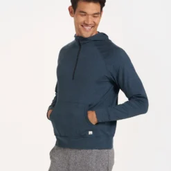 Ponto Performance Half Zip Hoodie | Indigo Heather -Deals Haute Drape Store V244HAZ 3121