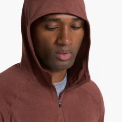 Ponto Performance Half Zip Hoodie | Cedar Heather -Deals Haute Drape Store V244HCD 00776