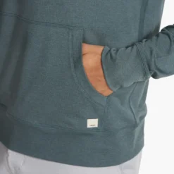 Ponto Performance Half Zip Hoodie | Lake Heather -Deals Haute Drape Store V244HLK FA23 M ECOMM fleece DETAIL 9