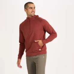 Ponto Performance Half Zip Hoodie | Red Clay Heather -Deals Haute Drape Store V244HRC 2 671e981a 4c0a 400e be35 cc5887e3231b