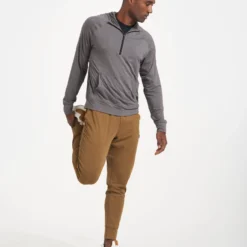 Ponto Performance Half Zip Hoodie | Smoke Heather -Deals Haute Drape Store V244HSM 2823