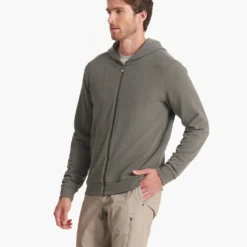 Performance Waffle Zip Hoodie | Dusty Pine -Deals Haute Drape Store V259DST FA22 M ECOMM TOP 2129