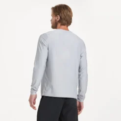 Long-Sleeve Uluwatu 2.0 Water Tee | Platinum Heather -Deals Haute Drape Store V314BLK 3353