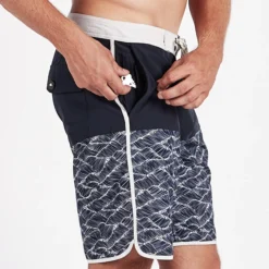 Cruise Boardshort | Navy Wave Block -Deals Haute Drape Store V314NWB 3