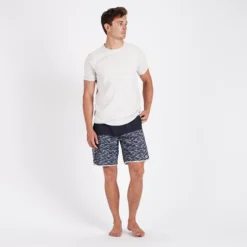 Cruise Boardshort | Navy Wave Block -Deals Haute Drape Store V314NWB 4