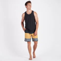 Cruise Boardshort | Saffron Wood Block -Deals Haute Drape Store V314SWB 3