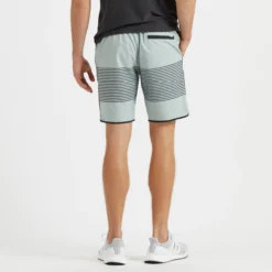 Banks Short | Sea Glass Linen Texture Stripe -Deals Haute Drape Store V330SLS 3