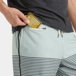 Banks Short | Sea Glass Linen Texture Stripe -Deals Haute Drape Store V330SLS 5