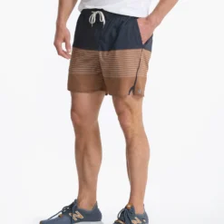 Trail Short | Camel Stripe -Deals Haute Drape Store V341CMT 01404