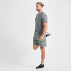 Trail Short | Evergreen Heather Stripe -Deals Haute Drape Store V341EHS 4 update