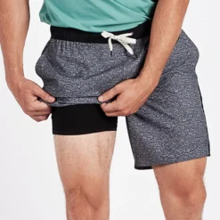 Trail Short | Heather Grey Texture -Deals Haute Drape Store V341HGT 5