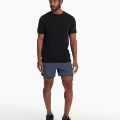 Banks Short 5" | Azure Linen Texture 9 Banks Short 5" | Azure Linen Texture -Deals Haute Drape Store V366AZL SP19 M ECOMM FULL 2059