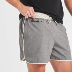 Banks Short 5" | Grey Linen Texture -Deals Haute Drape Store V366GRL 4