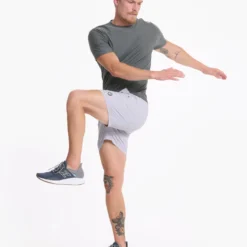 Kore Short 5" | Platinum Dashed Lines -Deals Haute Drape Store V367PDL 22FA M ECOMM SHORTS FULL 3